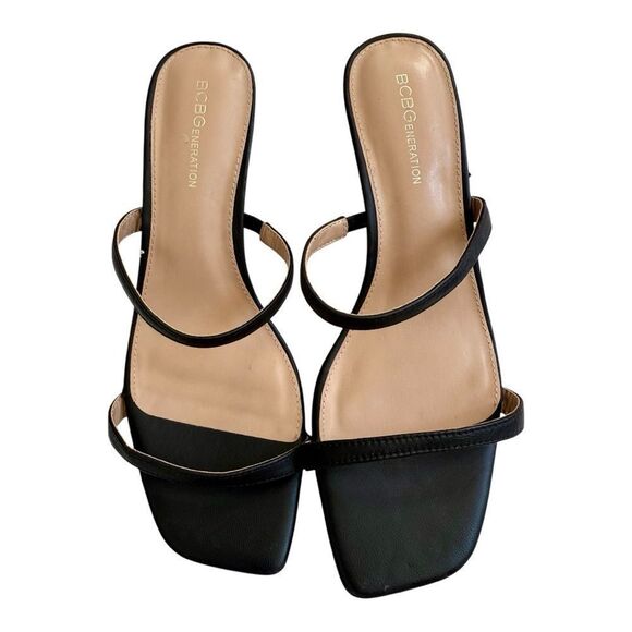 BCBGeneration Woman's Salin Dress Sandal. Black leather size 9.5 - Picture 1 of 9